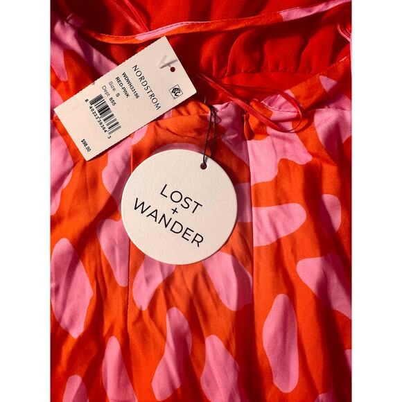 NEW-NWT Lost + Wander Rep Top Pink Midi Dress Size S - Picture 10 of 10